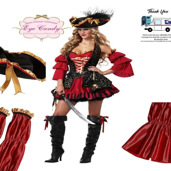 🆕Eye Candy Pirate Sexy Spanish Womens XXL14-16 Deluxe Cali Costume Set NIP! - Picture 4 of 16